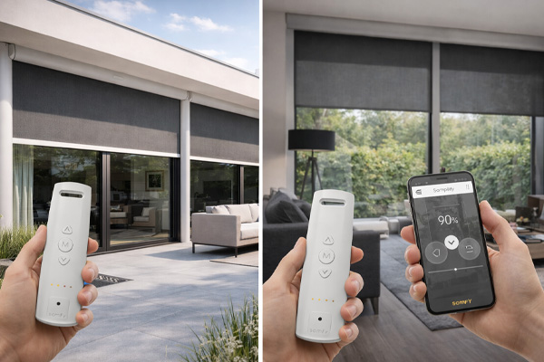 Buitenscreens van VABO met afstandsbediening en app-bediening voor modern wooncomfort