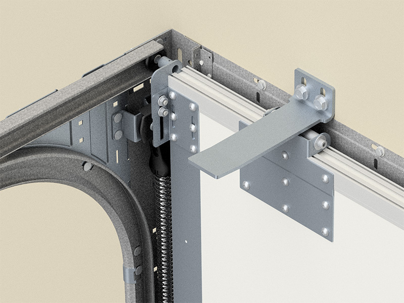 Compressiemechanisme bovenaan de DOCO Flood Barrier